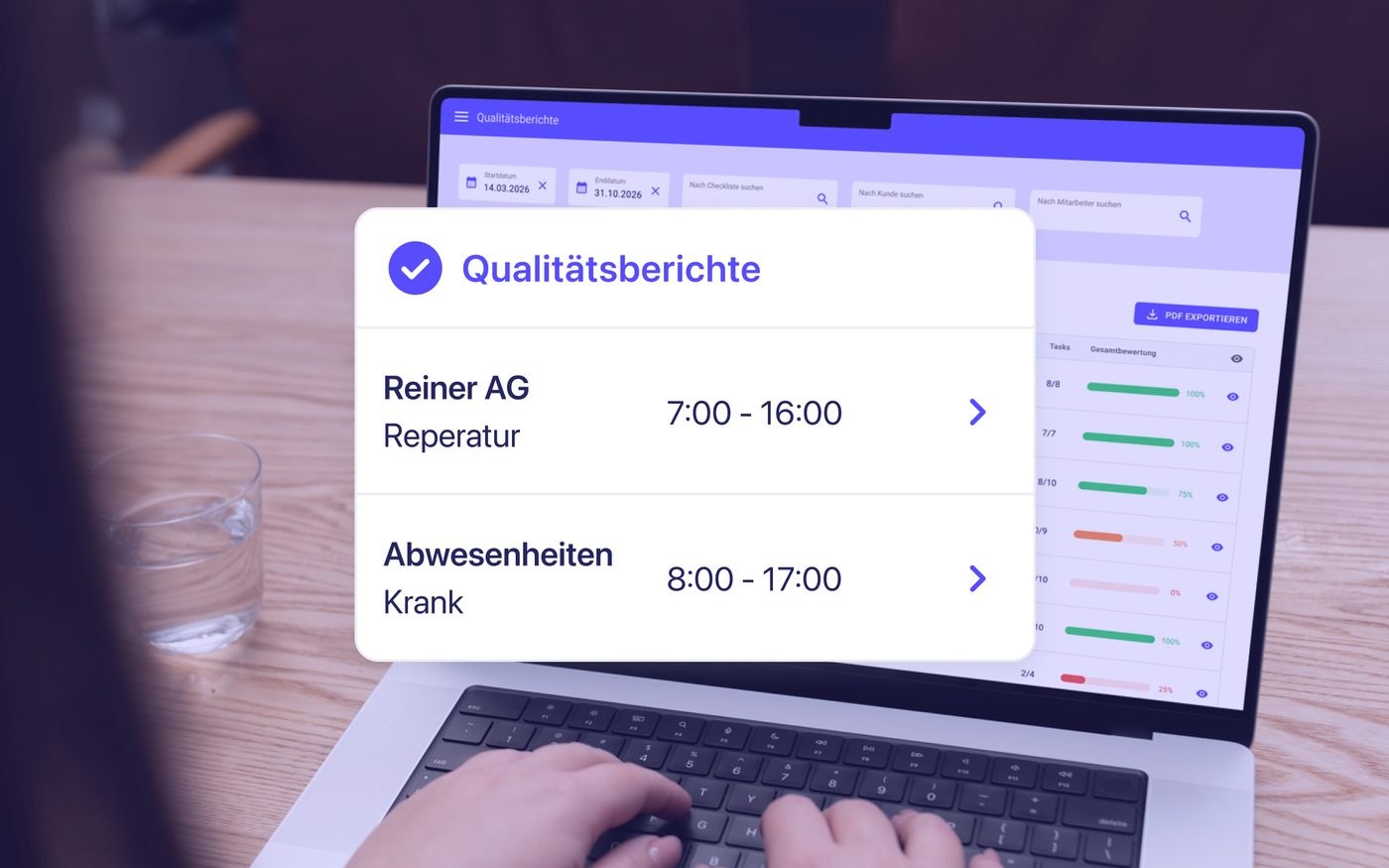 Qualitätsberichte Screenshot
